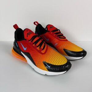 Nike Air Max 270 Sunset Orange and Black Sneakers, Men's 12